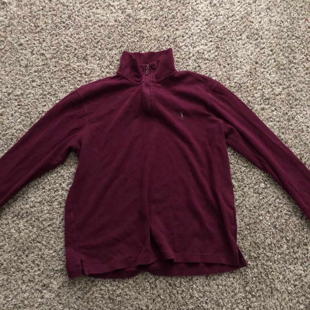 Long Sleeve Burgundy Ralph Lauren Fleece